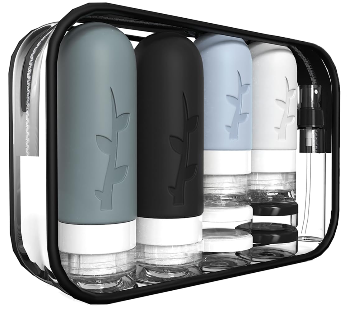 Travel in Style: 18-Pack TSA Approved Leak-Proof Silicone  …