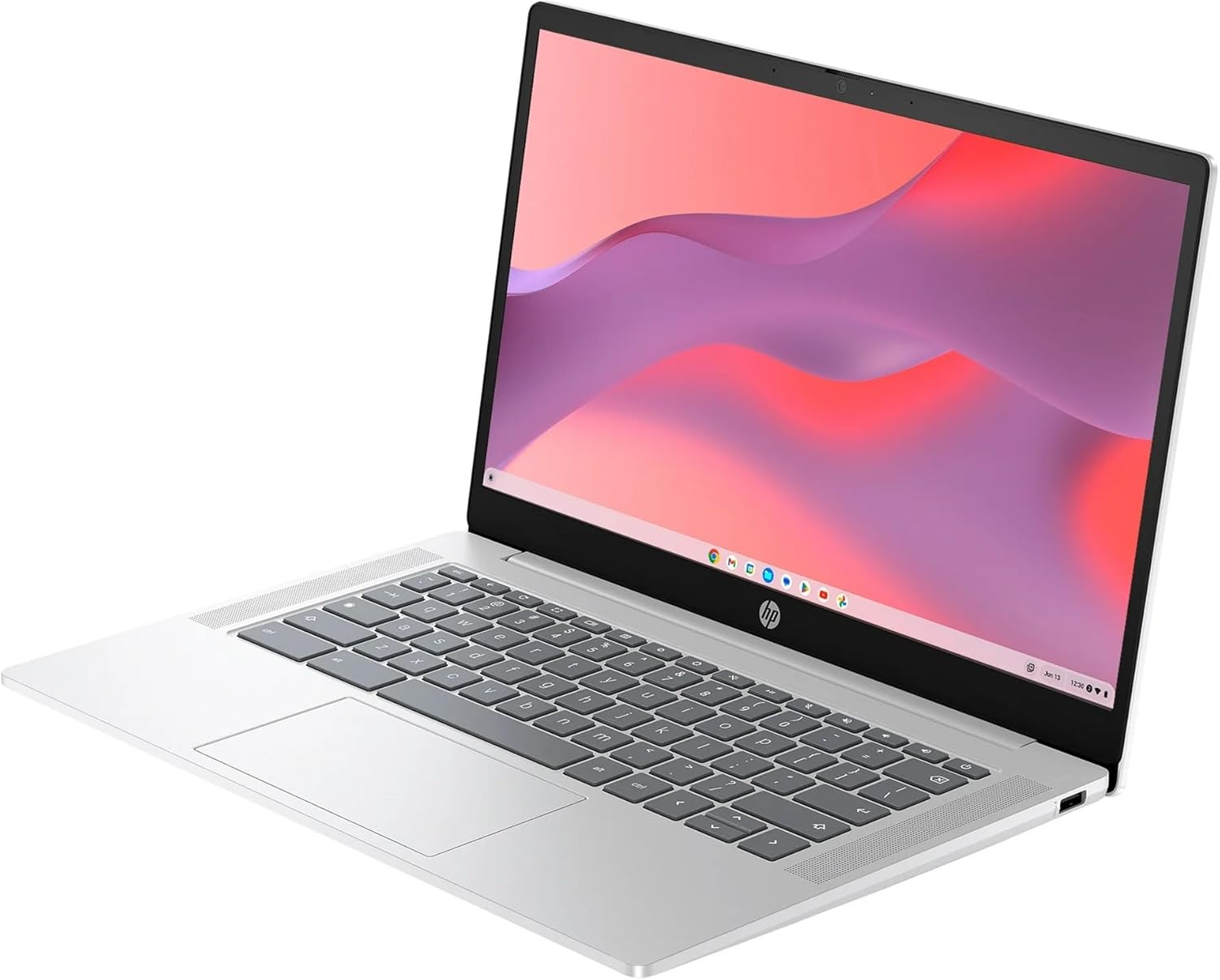 Unlock Productivity with the Renewed HP 14a Chromebook: A Sparkly White Marvel!