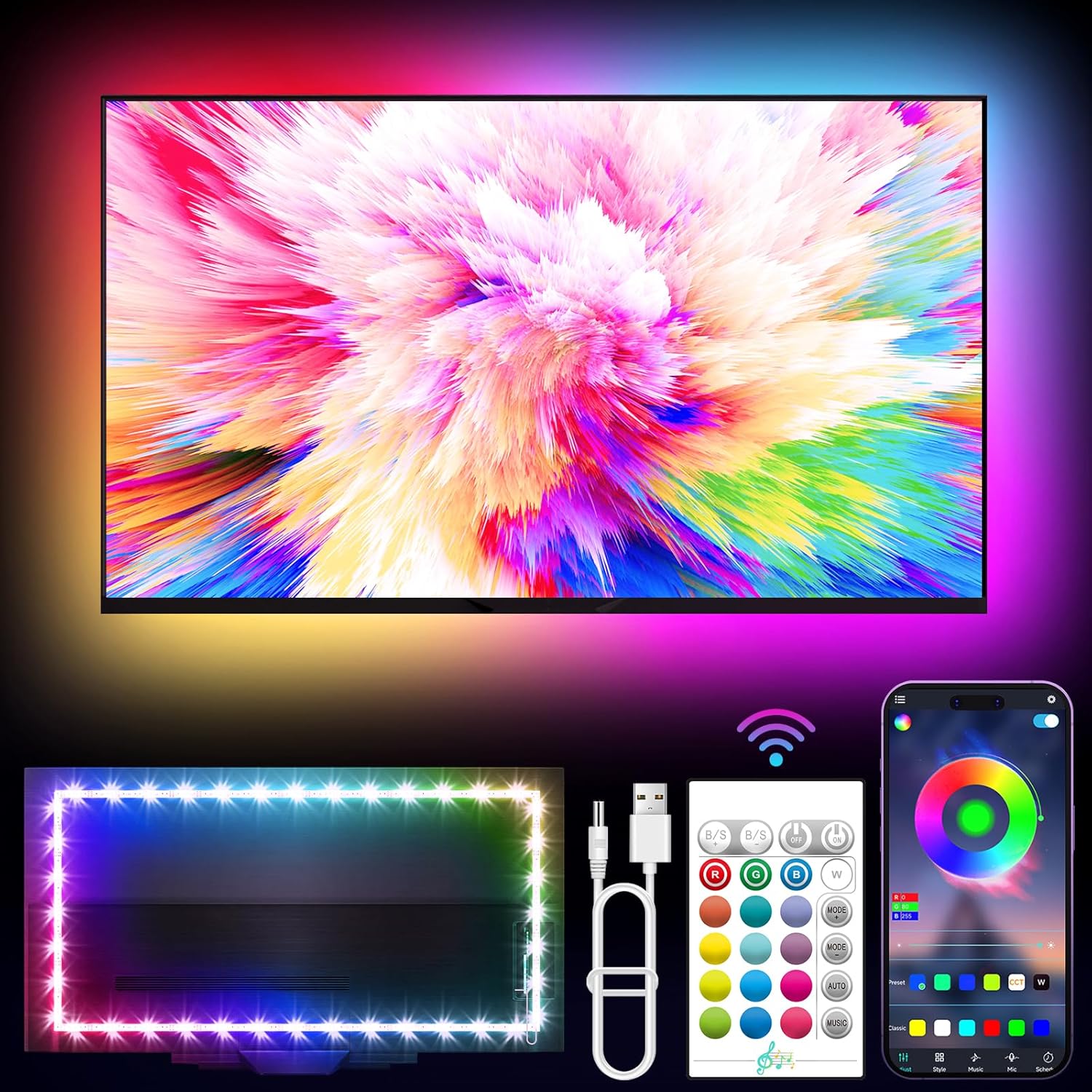 Transform Your TV Experience: Review of RGB LED Backlights with Music Sync