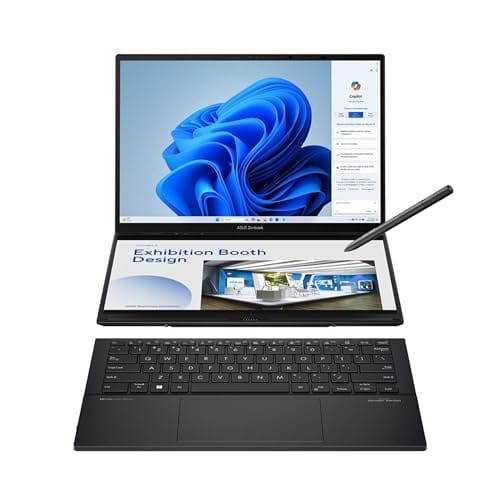 ASUS Zenbook DUO Laptop, Dual 14” OLED 3K 120Hz Touch Display, Evo, Intel Core Ultra 9 285H, Intel Arc Graphics, 32GB RAM, 1TB SSD, Windows 11, UX8406CA-PS99T
